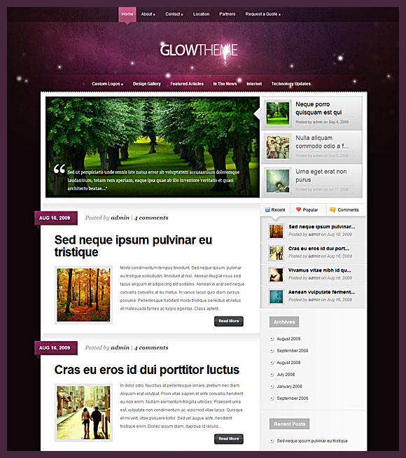 Glow WordPress Theme