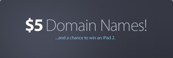 domain top e1302037609114 (mt) Offers $5 Domain Names and a Chance to Win an Ipad 2