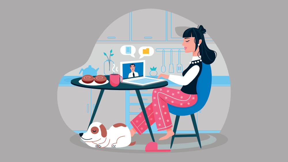 Vector Illustration Work from home